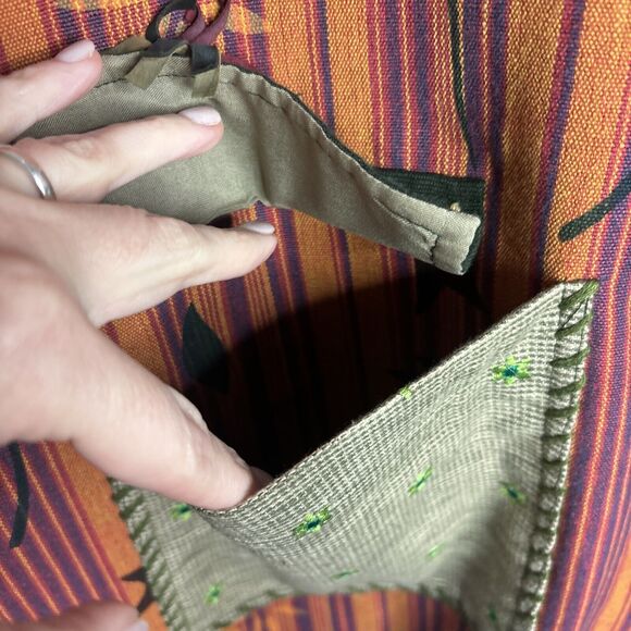 Vtg Up Cycled Patchwork Jacket XL Embroidered Lagenlook Teacher Pockets Oversize - Picture 15 of 16